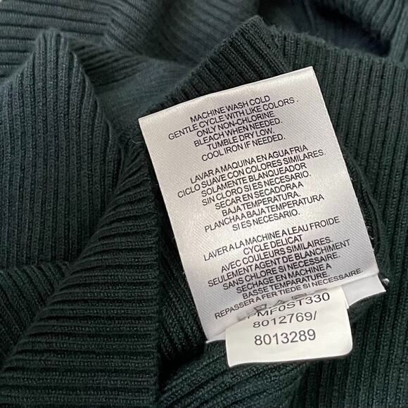 Ellen Tracy Size M Dark Ribbed Knit Mock Neck Sweater Old Money Preppy 90s Y2K - Picture 6 of 8